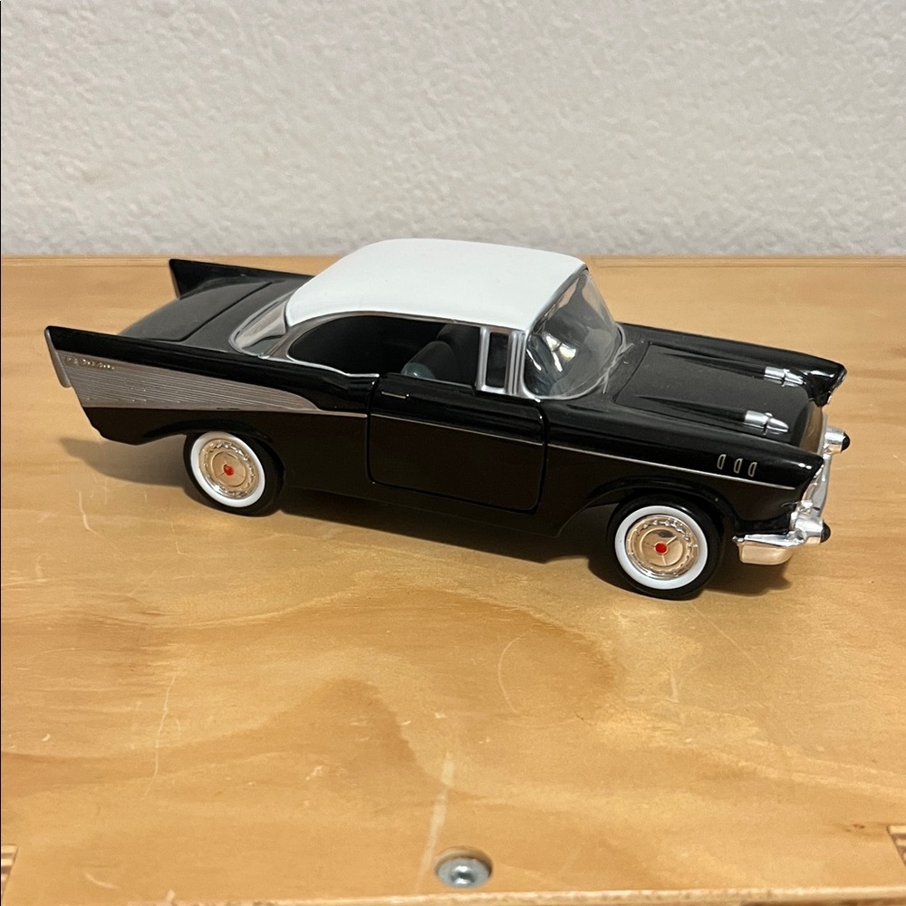 Classic Black and White Diecast Car Model